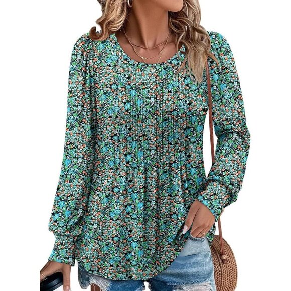 Tops - Long Sleeve Women's Shirt Fall Tops Blouse Crewneck Tunic for Leggings